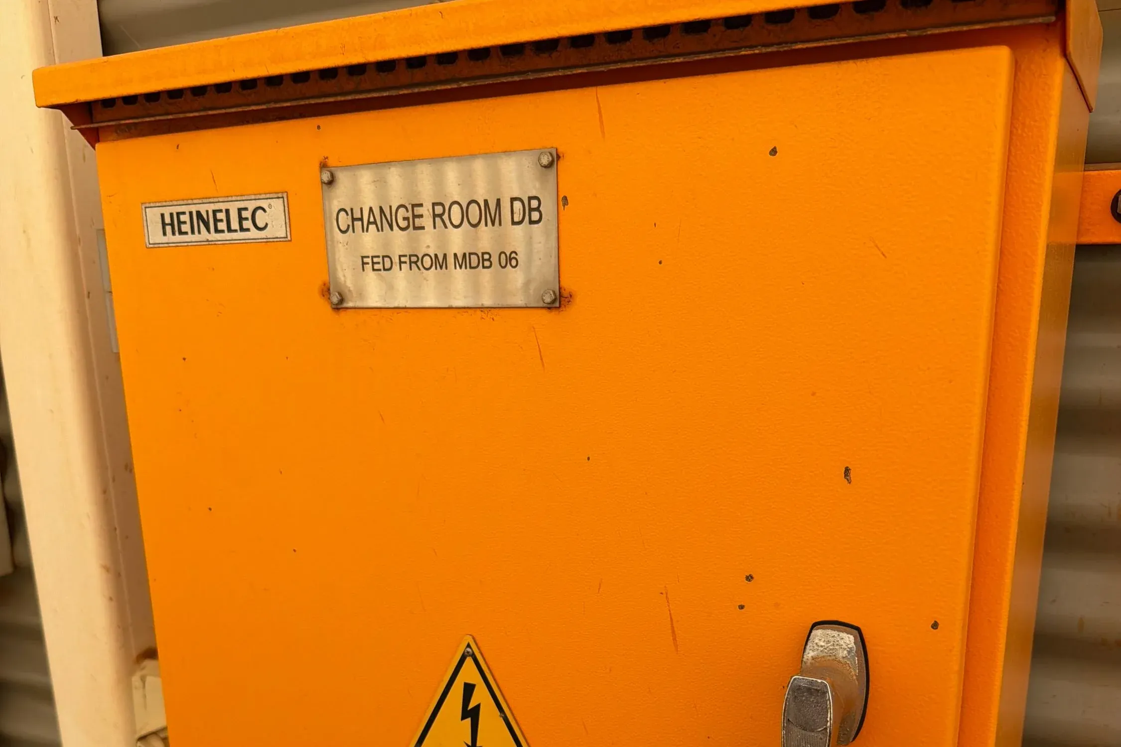 Existing distribution board at a BHP Pilbara village